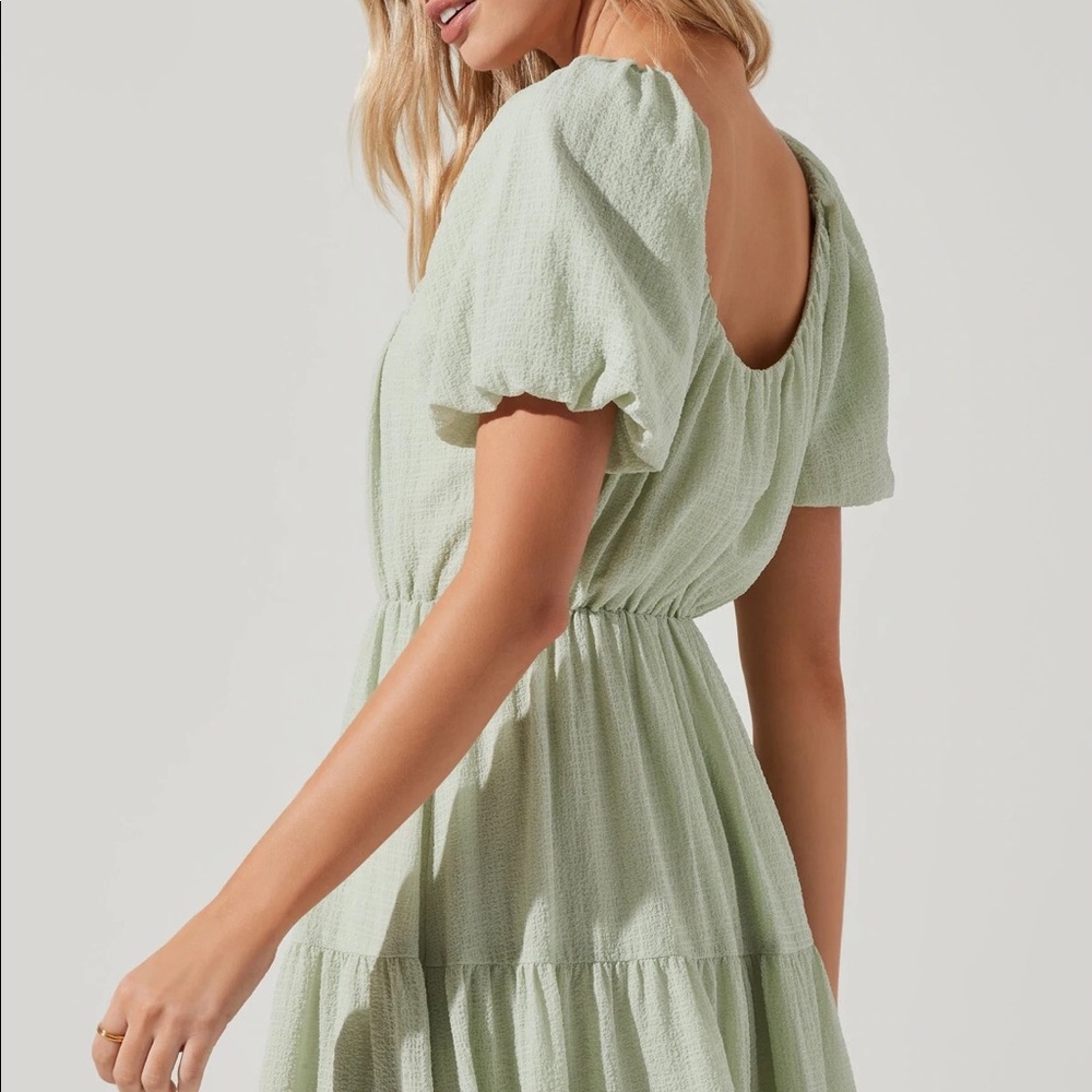 DONATED - NWT ASTR The Label Smocked Tiered Maxi in Sage - Picture 4 of 7